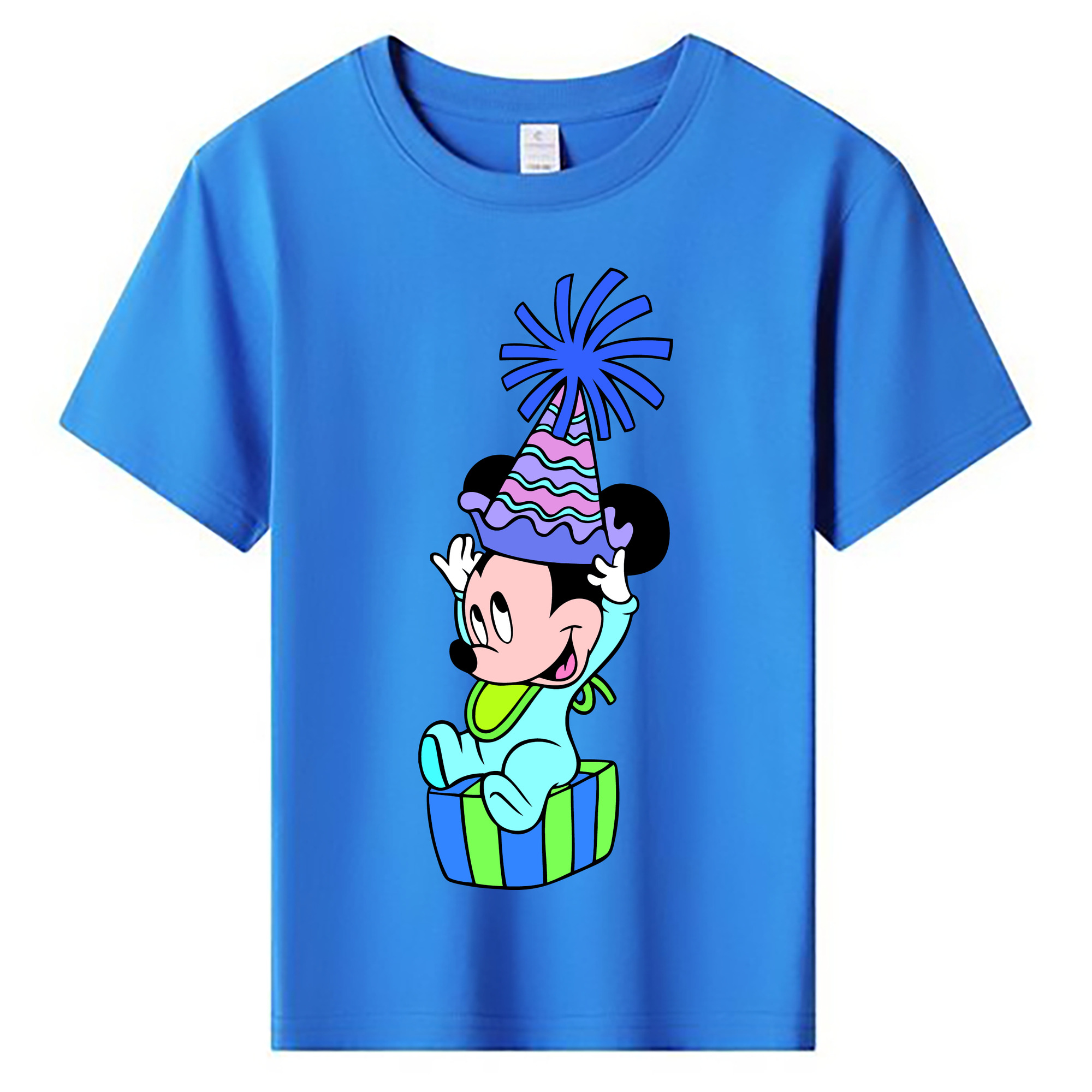 ミッキーマウス Mickey Mouse 綿100％キッズTシャツ（フロントプリント）